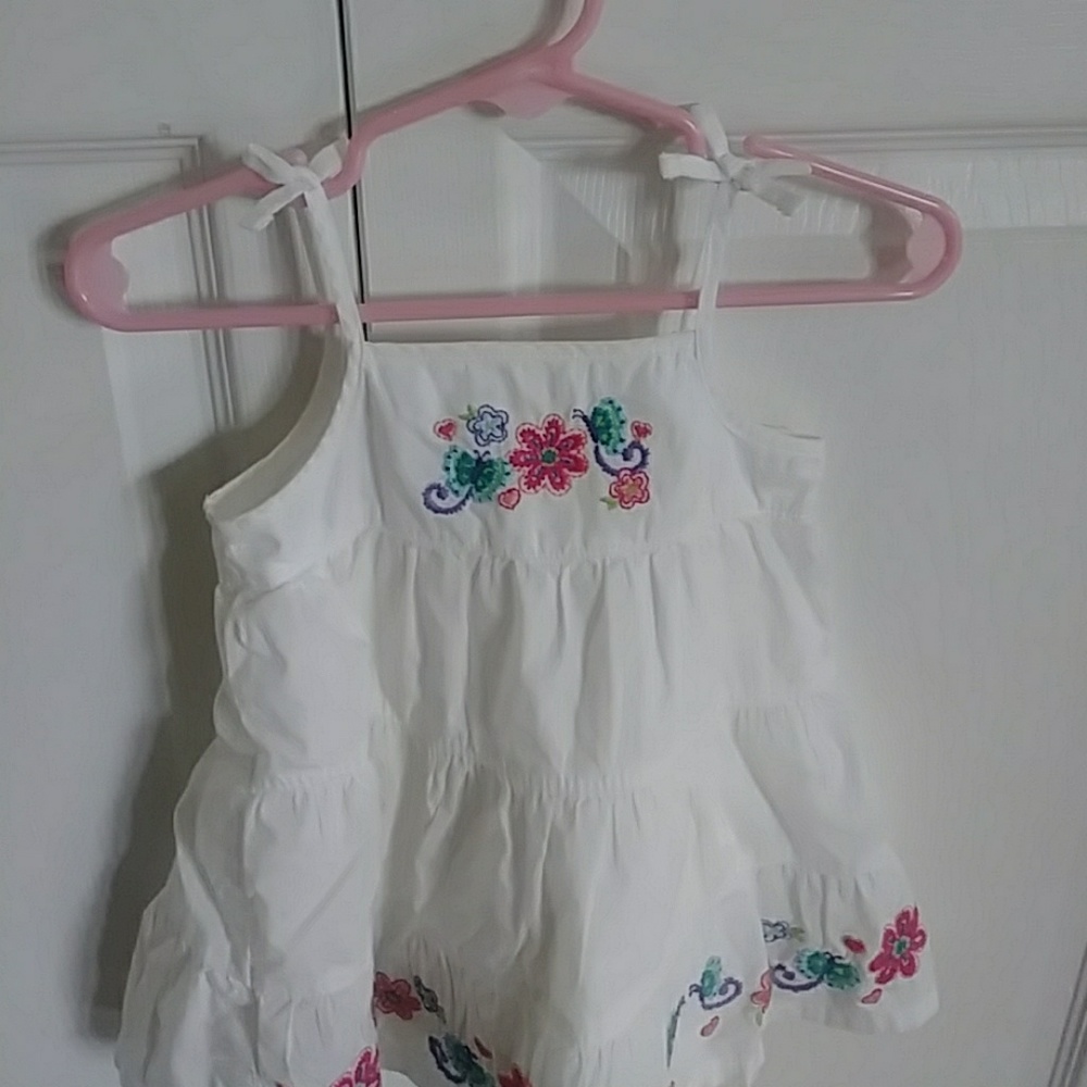 Sonoma white sundress with tie straps and flowers